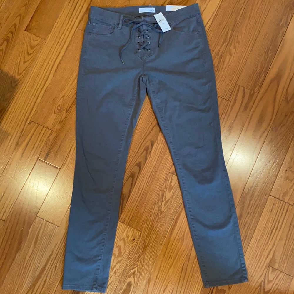 Loft Modern Skinny Lace-Up Jeans Size 27 NWT